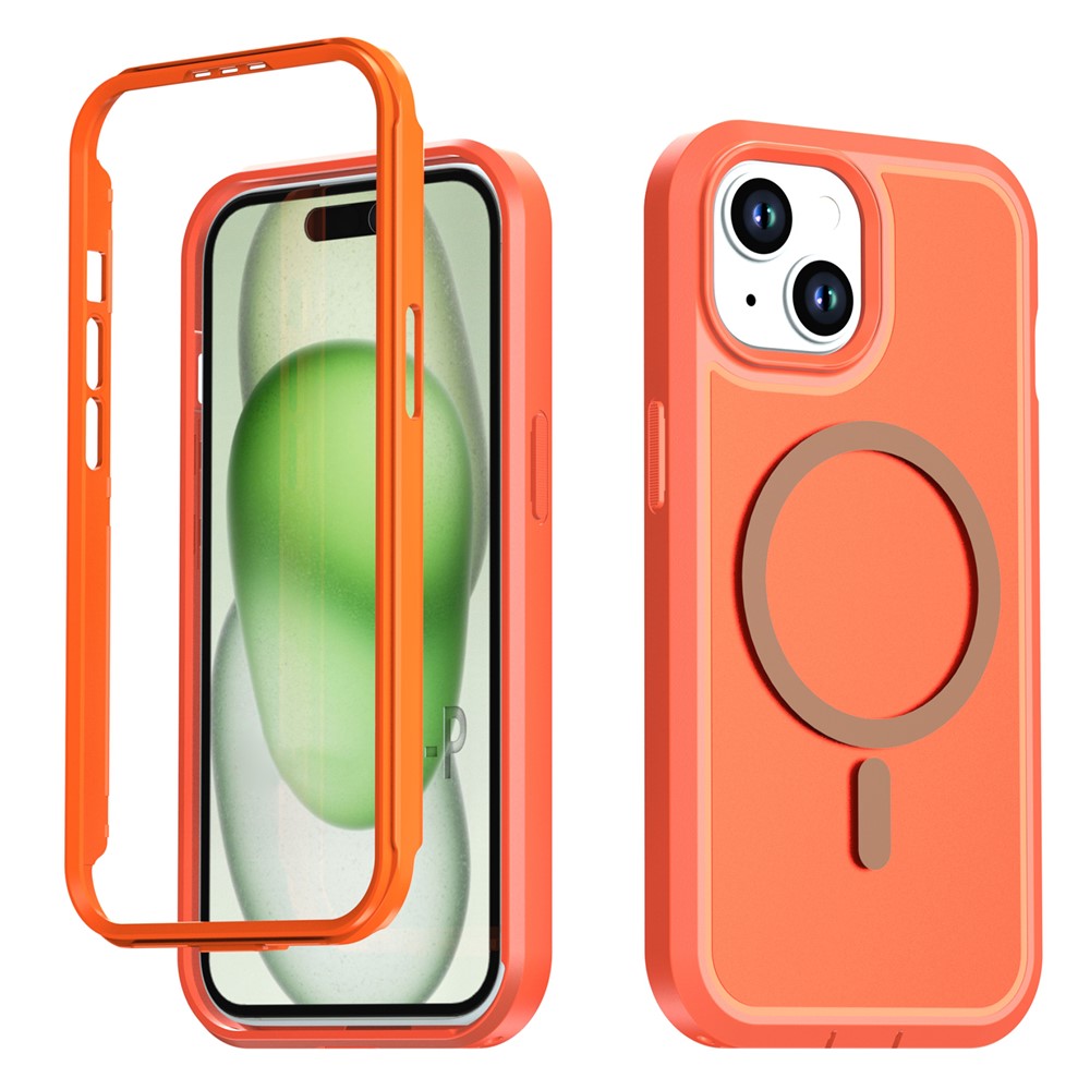 Til iPhone 13 / 14 Magnetisk cover Kontrastfarve PC + TPU Stødsikkert telefoncover