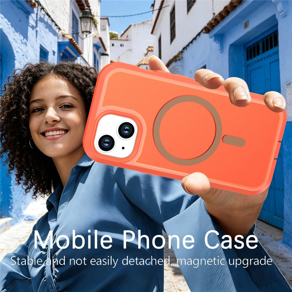 Til iPhone 13 / 14 Magnetisk cover Kontrastfarve PC + TPU Stødsikkert telefoncover