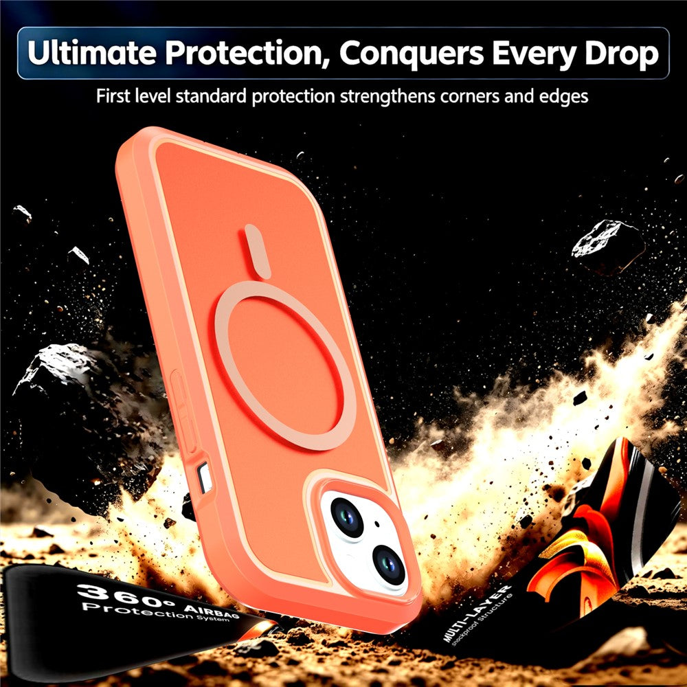 Til iPhone 13 / 14 Magnetisk cover Kontrastfarve PC + TPU Stødsikkert telefoncover