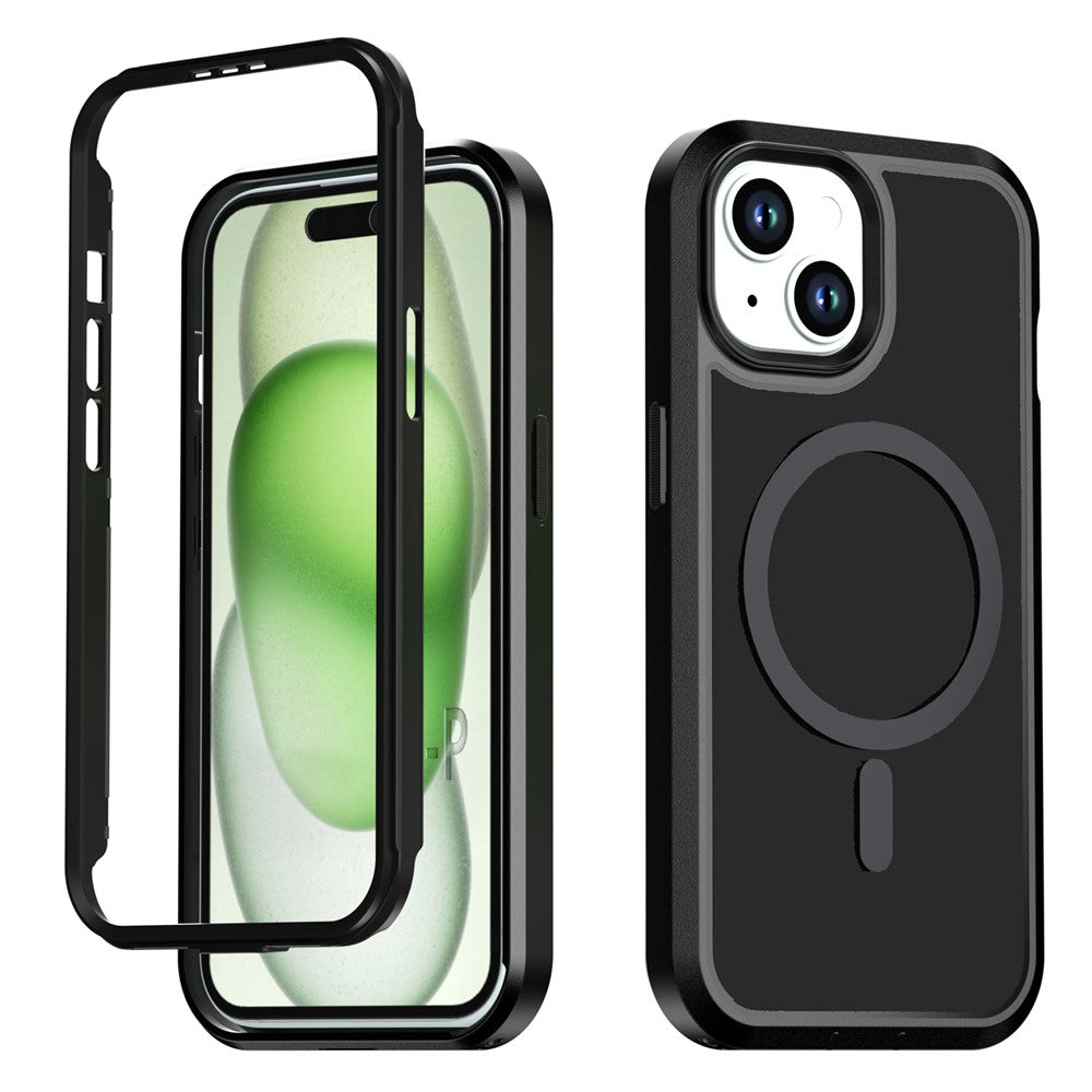 Til iPhone 13 / 14 Magnetisk cover Kontrastfarve PC + TPU Stødsikkert telefoncover