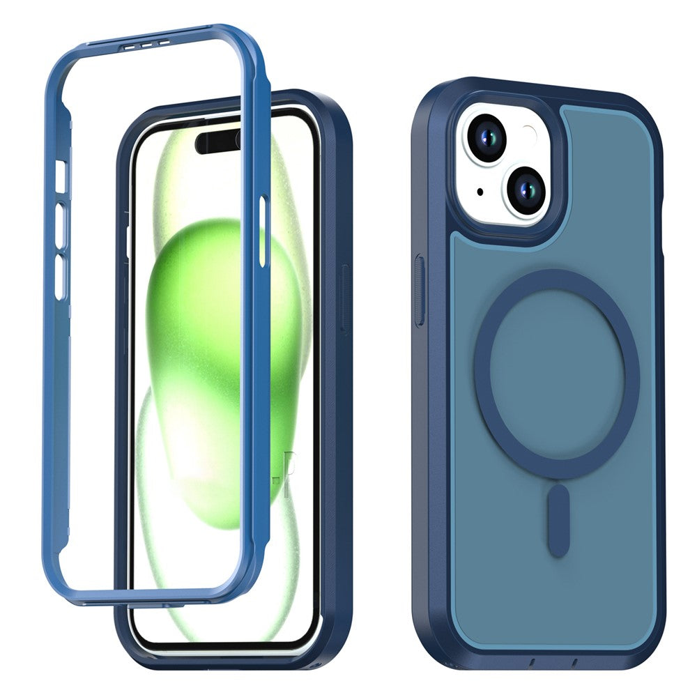 Til iPhone 13 / 14 Magnetisk cover Kontrastfarve PC + TPU Stødsikkert telefoncover