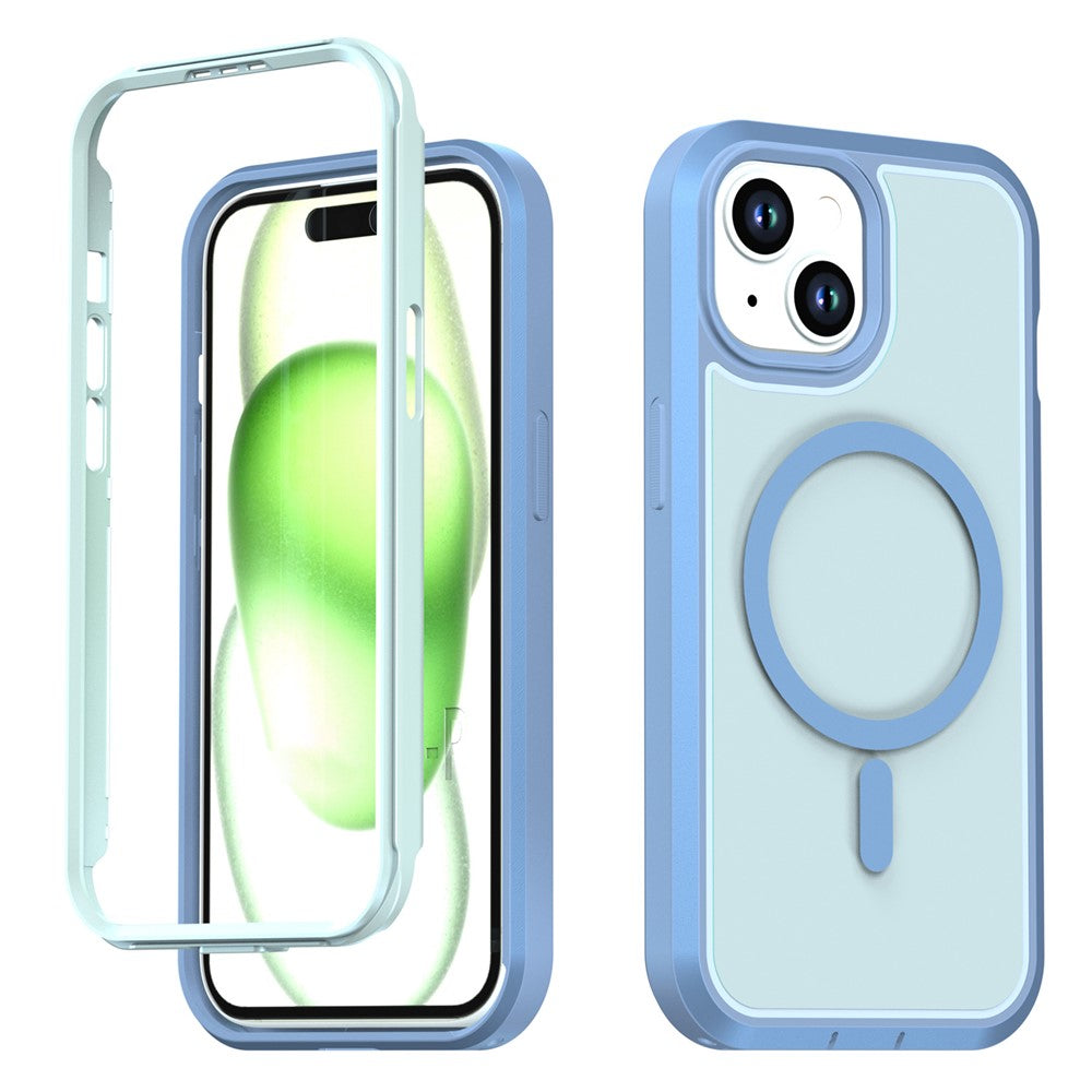 Til iPhone 13 / 14 Magnetisk cover Kontrastfarve PC + TPU Stødsikkert telefoncover