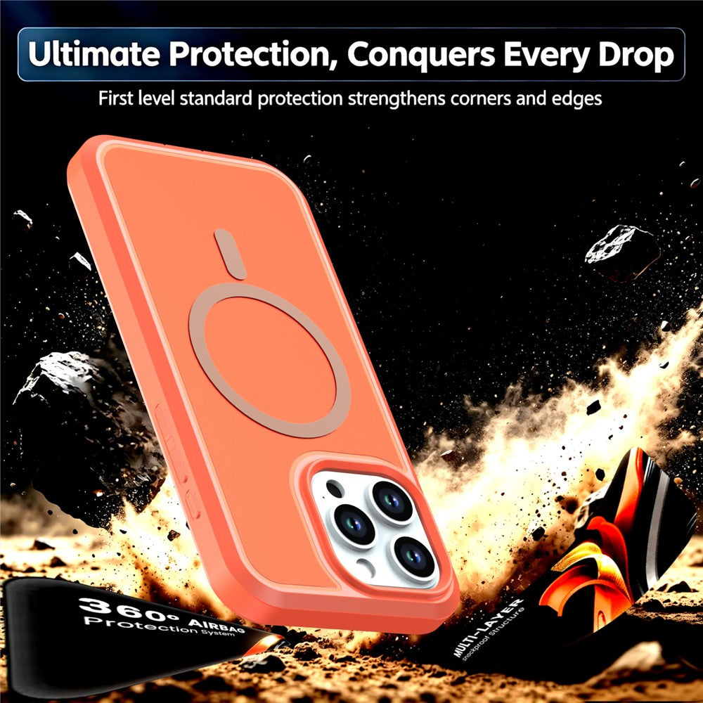 Til iPhone 15 Pro Magnetisk Cover Kontrastfarve PC + TPU Stødsikkert Telefoncover