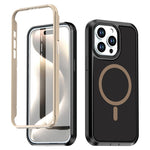 Til iPhone 15 Pro Magnetisk Cover Kontrastfarve PC + TPU Stødsikkert Telefoncover
