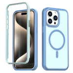 Til iPhone 15 Pro Magnetisk Cover Kontrastfarve PC + TPU Stødsikkert Telefoncover