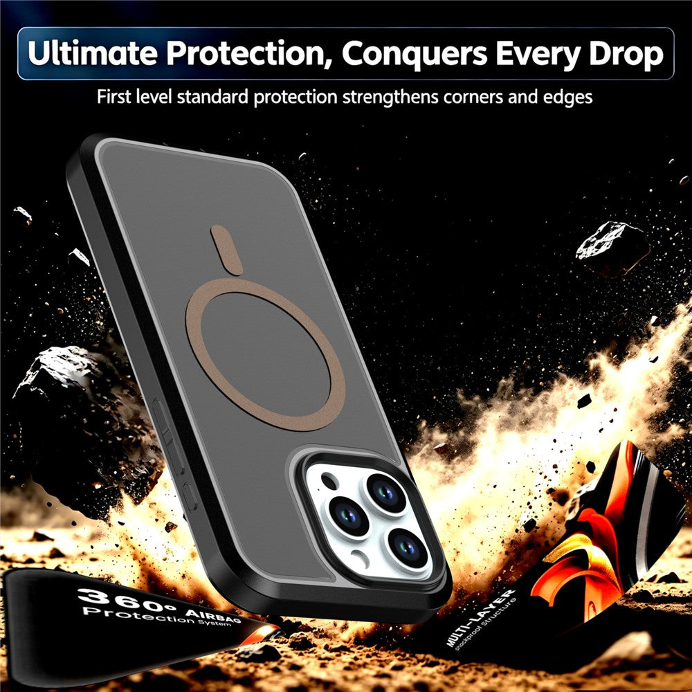 For iPhone 13 Pro Magnetic Case Contrast Color PC + TPU Shockproof Phone Cover