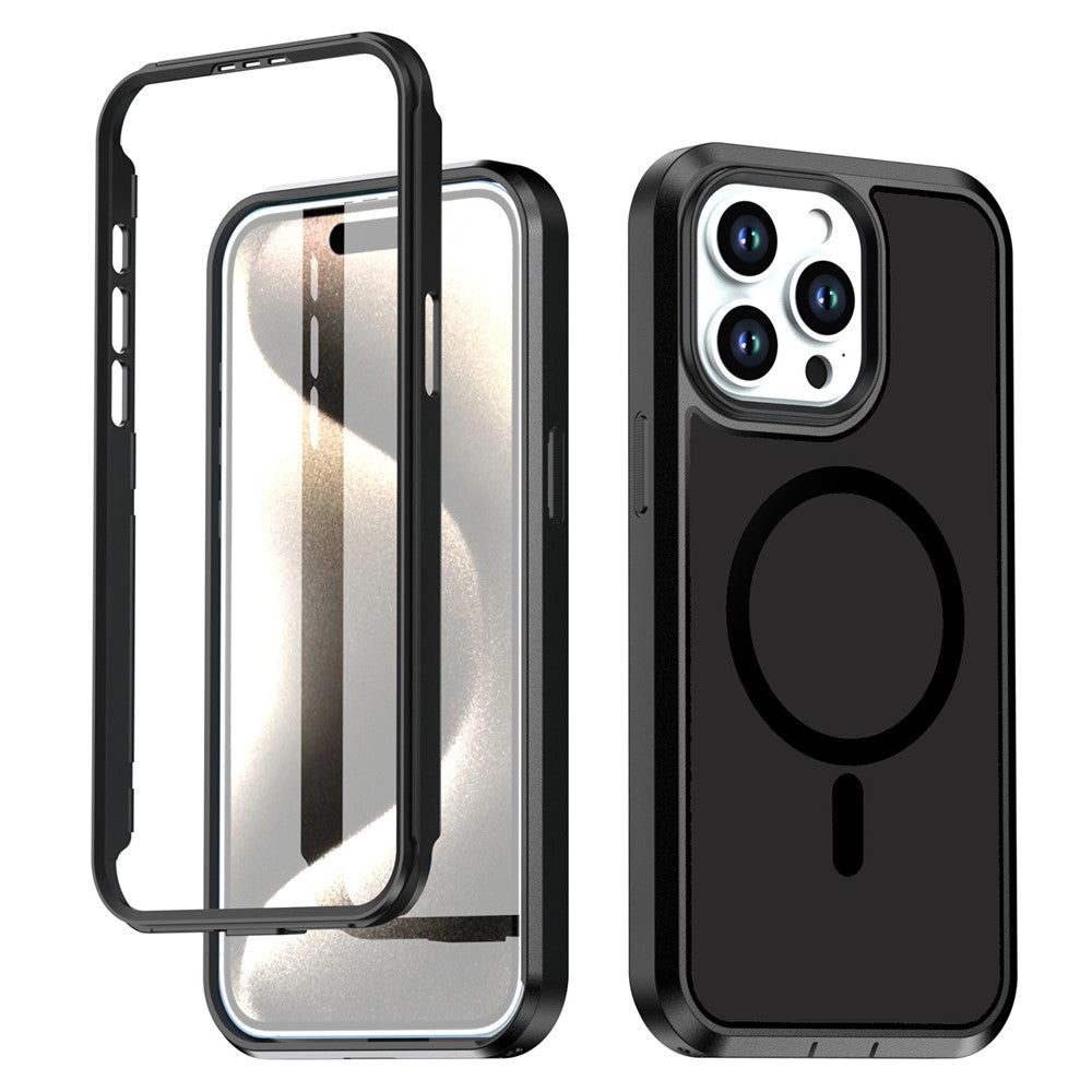 For iPhone 13 Pro Magnetic Case Contrast Color PC + TPU Shockproof Phone Cover