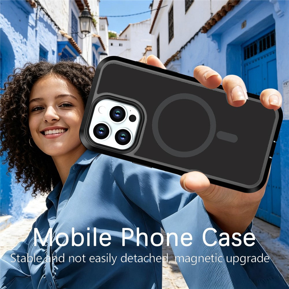 For iPhone 13 Pro Max Magnetic Case Contrast Color PC + TPU Shockproof Phone Cover