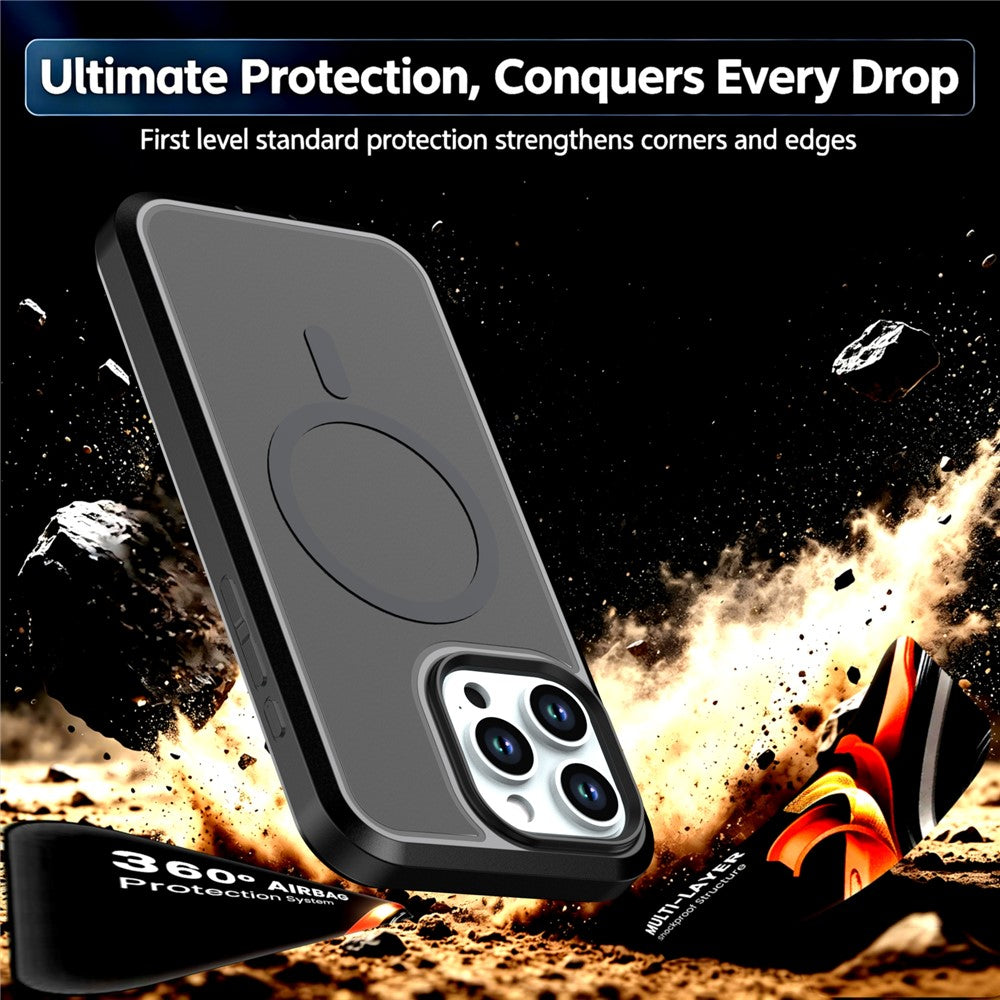 For iPhone 13 Pro Max Magnetic Case Contrast Color PC + TPU Shockproof Phone Cover