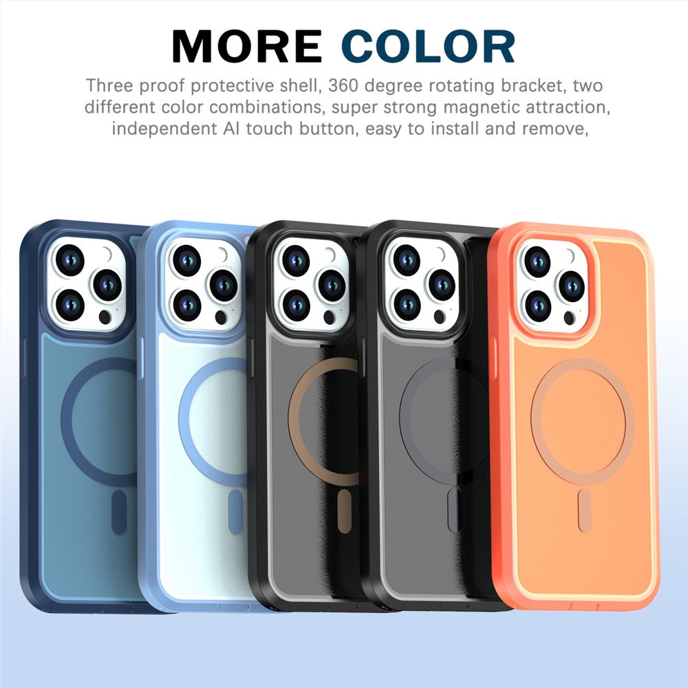 For iPhone 13 Pro Max Magnetic Case Contrast Color PC + TPU Shockproof Phone Cover
