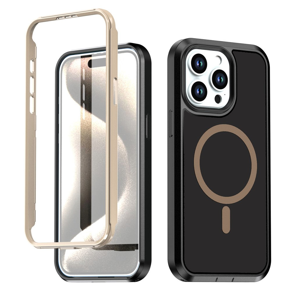 For iPhone 13 Pro Max Magnetic Case Contrast Color PC + TPU Shockproof Phone Cover