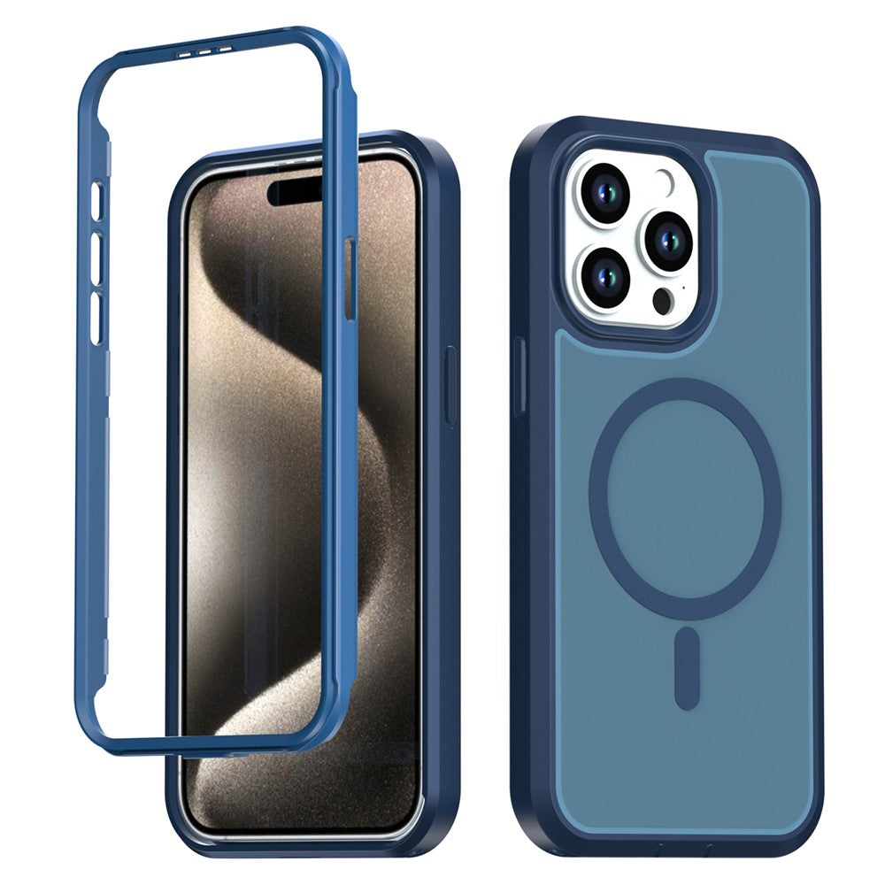 For iPhone 13 Pro Max Magnetic Case Contrast Color PC + TPU Shockproof Phone Cover