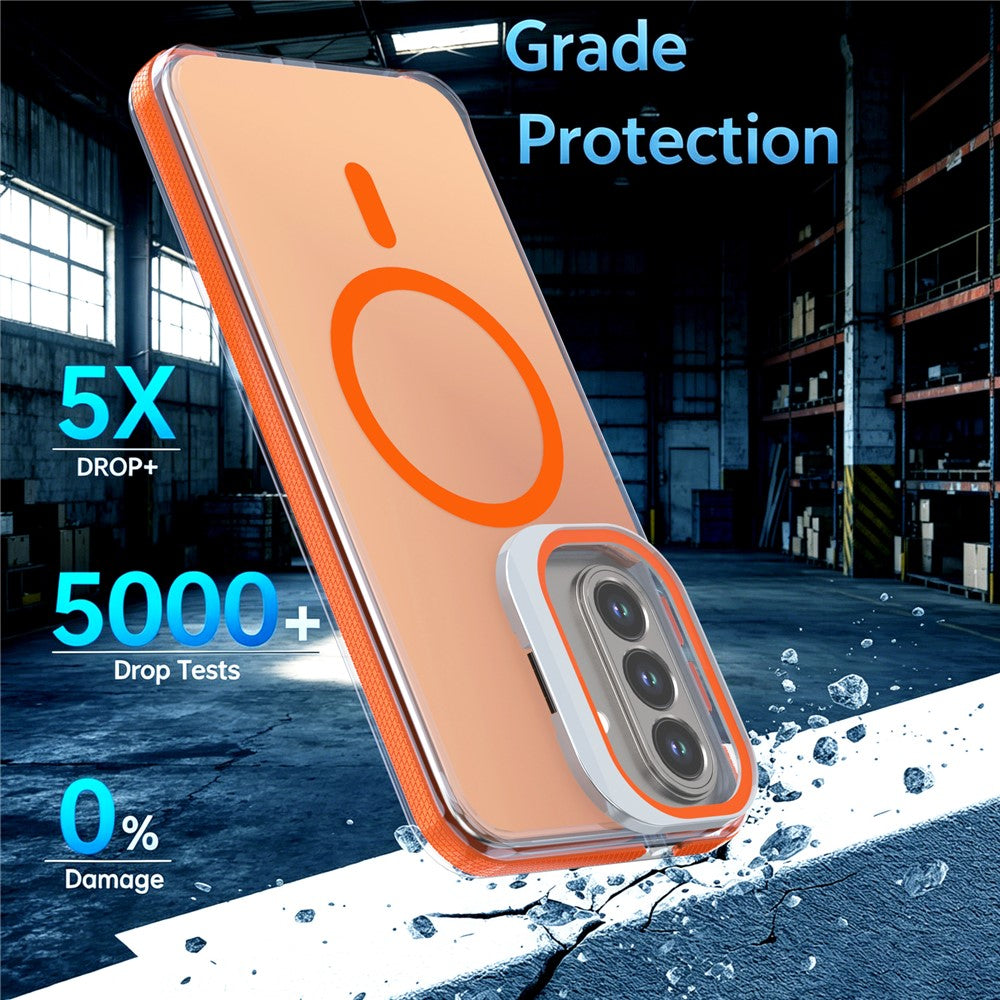 Samsung Galaxy A36 5G / Galaxy A56 5G / Galaxy A37 5G Magnetiskt Skal Kameraram Stöd TPU Akryl Stötsäkert mobilskal