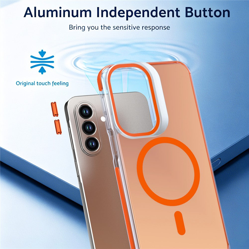 Samsung Galaxy A36 5G / Galaxy A56 5G / Galaxy A37 5G Magnetiskt Skal Kameraram Stöd TPU Akryl Stötsäkert mobilskal