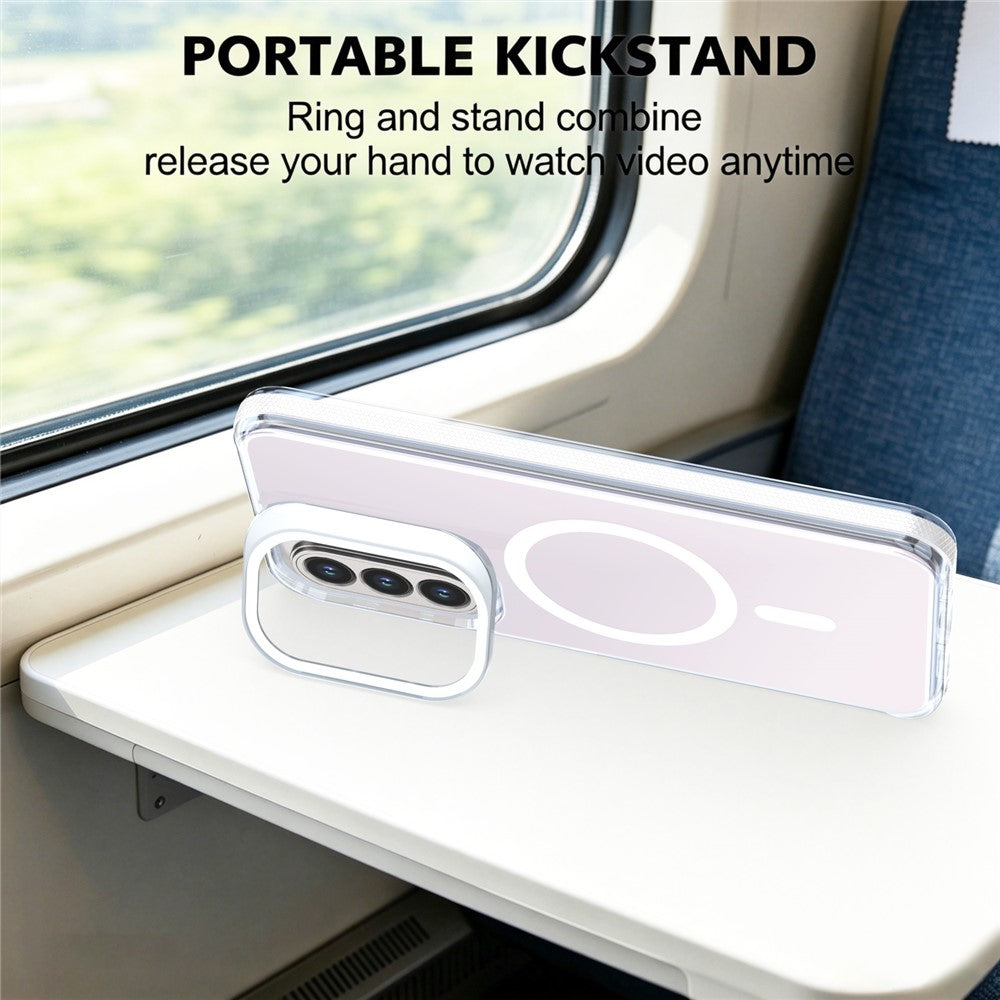 For Samsung Galaxy A27 5G Magnetic Case Camera Frame Kickstand TPU Acrylic Shockproof Phone Cover