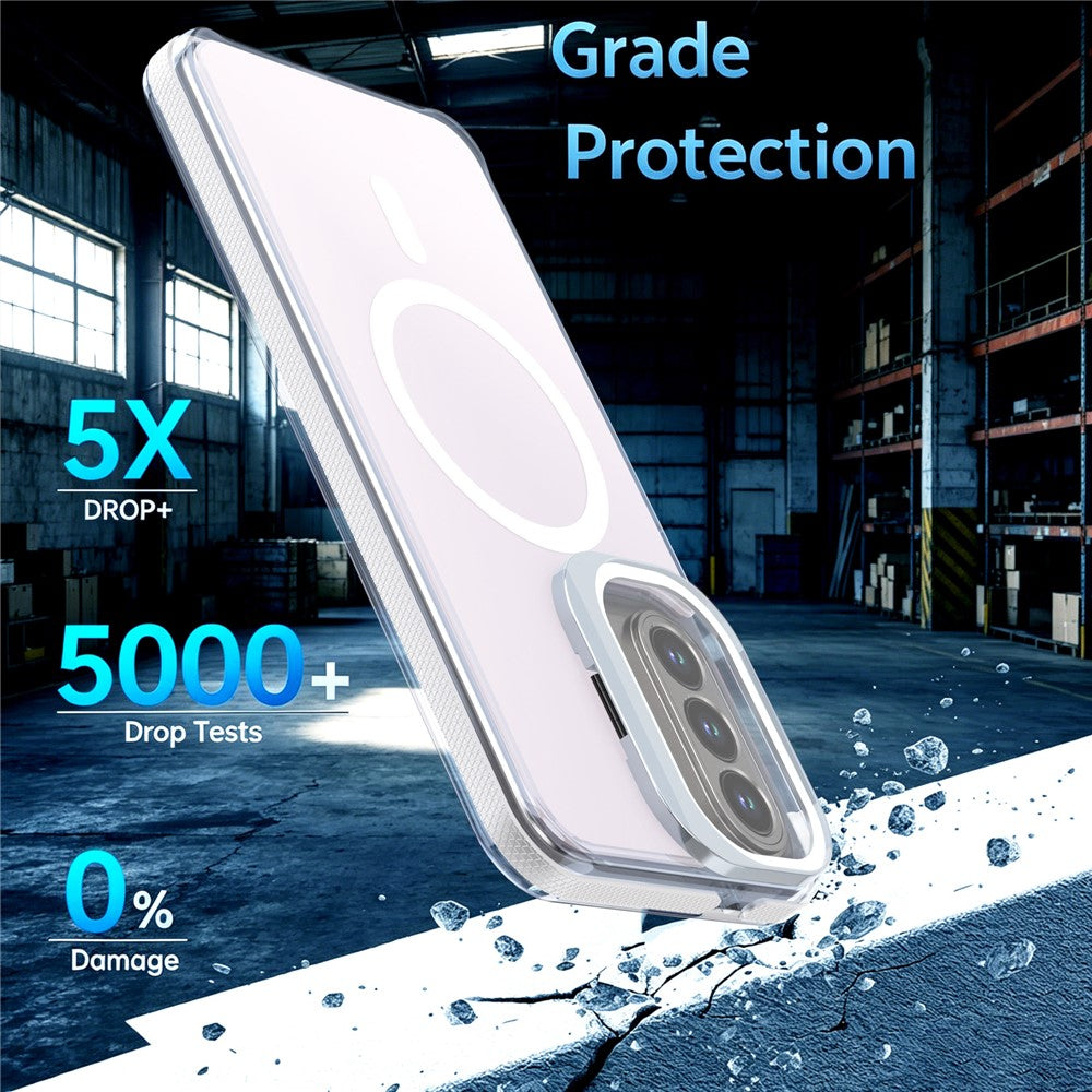 For Samsung Galaxy A27 5G Magnetic Case Camera Frame Kickstand TPU Acrylic Shockproof Phone Cover