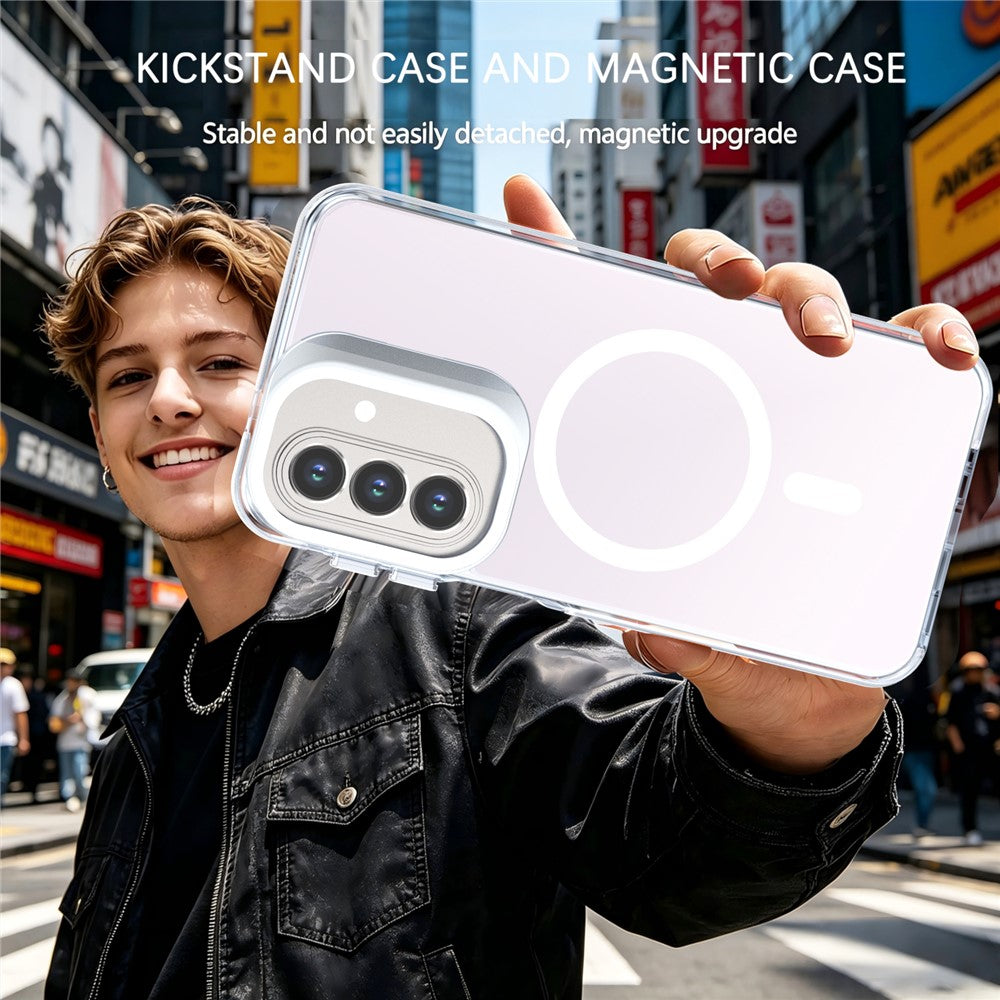 For Samsung Galaxy A27 5G Magnetic Case Camera Frame Kickstand TPU Acrylic Shockproof Phone Cover