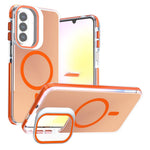For Samsung Galaxy A27 5G Magnetic Case Camera Frame Kickstand TPU Acrylic Shockproof Phone Cover