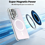 Magnetiskt skal för Samsung Galaxy S26+, kameraram, stativ, TPU akryl, stötsäkert mobilskal