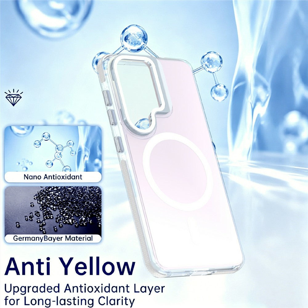 Magnetiskt skal för Samsung Galaxy S26+, kameraram, stativ, TPU akryl, stötsäkert mobilskal