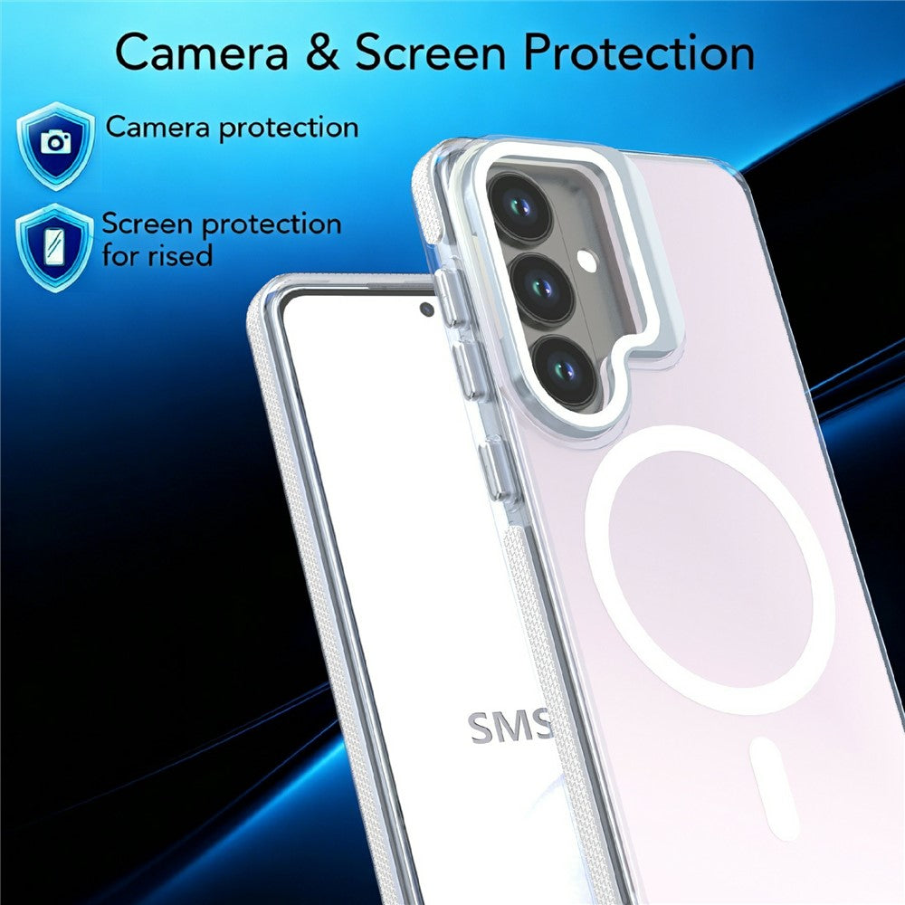Magnetiskt skal för Samsung Galaxy S26+, kameraram, stativ, TPU akryl, stötsäkert mobilskal