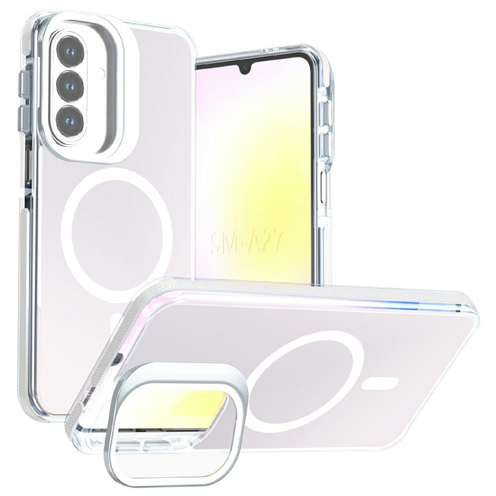 Magnetiskt skal för Samsung Galaxy S25 FE, kameraram, stativ, TPU akryl, stötsäkert mobilskal