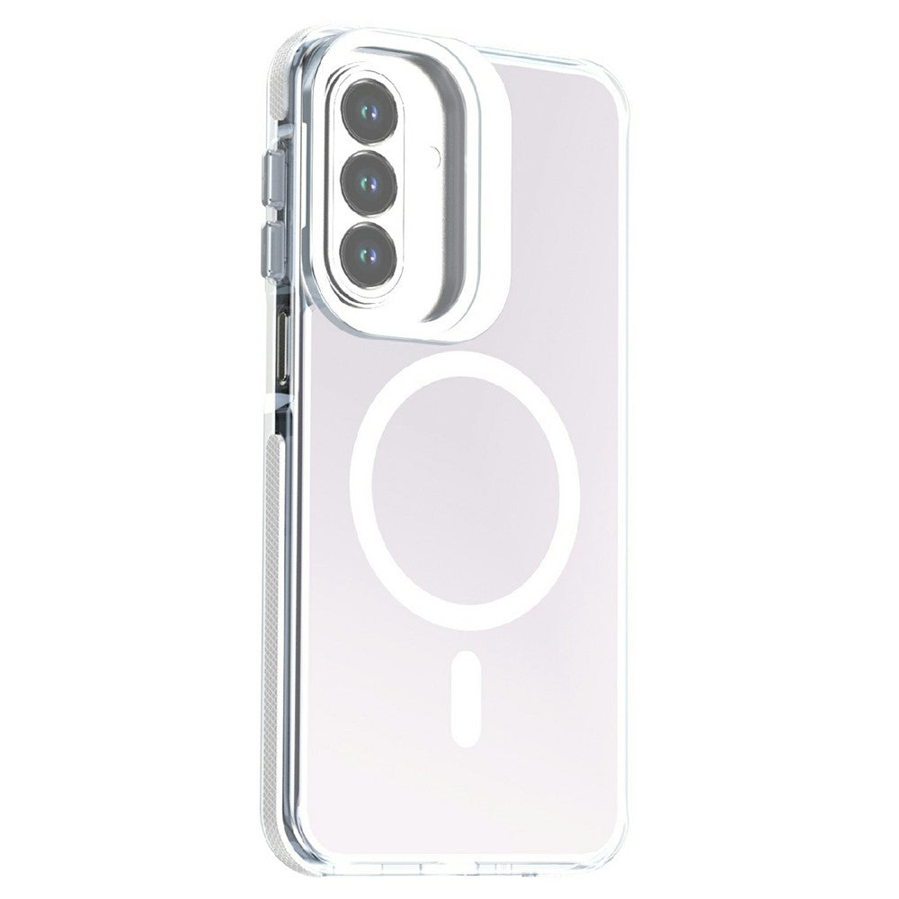 Magnetiskt skal för Samsung Galaxy S25 FE, kameraram, stativ, TPU akryl, stötsäkert mobilskal