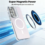 Magnetiskt skal för Samsung Galaxy S25 FE, kameraram, stativ, TPU akryl, stötsäkert mobilskal
