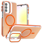 Magnetiskt skal för Samsung Galaxy S25 FE, kameraram, stativ, TPU akryl, stötsäkert mobilskal