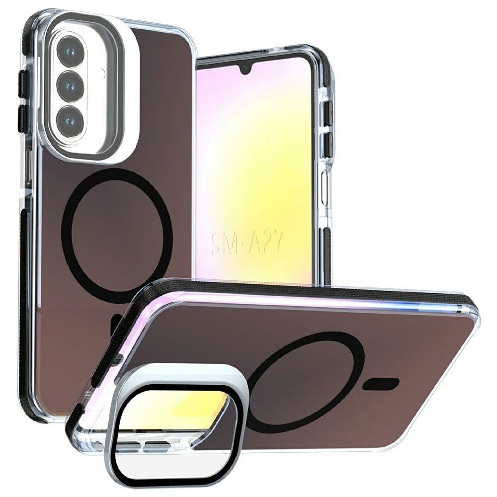 Magnetiskt skal för Samsung Galaxy S25 FE, kameraram, stativ, TPU akryl, stötsäkert mobilskal