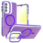 Magnetiskt skal för Samsung Galaxy S25 FE, kameraram, stativ, TPU akryl, stötsäkert mobilskal