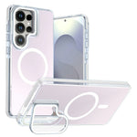 For Samsung Galaxy S23 Ultra Magnetic Case Camera Frame Kickstand TPU Acrylic Shockproof Phone Cover