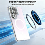 For Samsung Galaxy S23 Ultra Magnetic Case Camera Frame Kickstand TPU Acrylic Shockproof Phone Cover