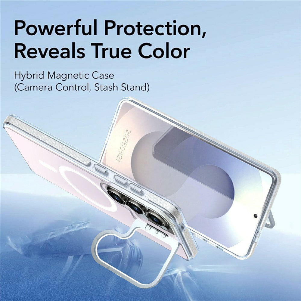 For Samsung Galaxy S23 Ultra Magnetic Case Camera Frame Kickstand TPU Acrylic Shockproof Phone Cover
