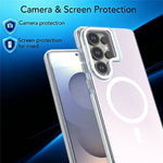 For Samsung Galaxy S23 Ultra Magnetic Case Camera Frame Kickstand TPU Acrylic Shockproof Phone Cover