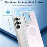 For Samsung Galaxy S23 Ultra Magnetic Case Camera Frame Kickstand TPU Acrylic Shockproof Phone Cover
