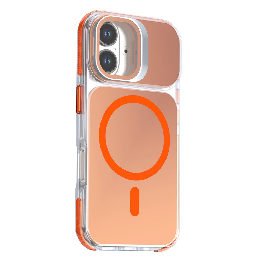 For iPhone 16 Magnetic Case Camera Frame Kickstand TPU Acrylic Shockproof Phone Cover