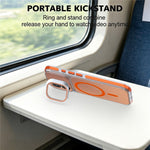 For iPhone 16 Magnetic Case Camera Frame Kickstand TPU Acrylic Shockproof Phone Cover