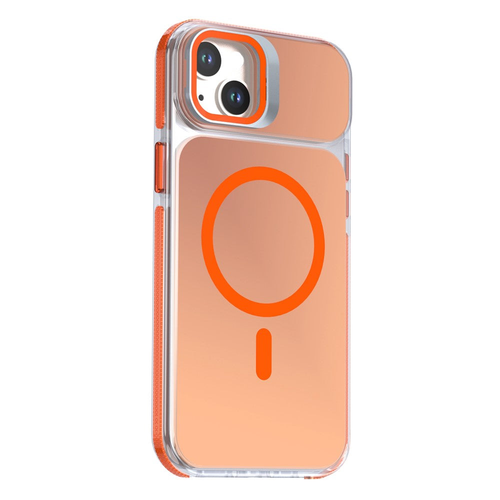 For iPhone 15 Magnetic Case Camera Frame Kickstand TPU Acrylic Shockproof Phone Cover
