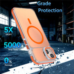 For iPhone 15 Magnetic Case Camera Frame Kickstand TPU Acrylic Shockproof Phone Cover
