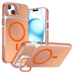 For iPhone 14  /  13 Magnetic Case Camera Frame Kickstand TPU Acrylic Shockproof Phone Cover
