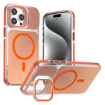 Til iPhone 15 Pro Max Magnetisk Cover Kamera Ramme Støtteben TPU Akryl Stødsikkert Telefoncover