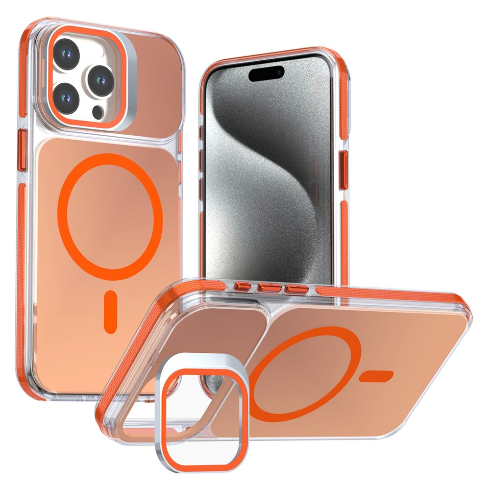 Til iPhone 15 Pro Max Magnetisk Cover Kamera Ramme Støtteben TPU Akryl Stødsikkert Telefoncover