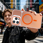 Til iPhone 15 Pro Max Magnetisk Cover Kamera Ramme Støtteben TPU Akryl Stødsikkert Telefoncover