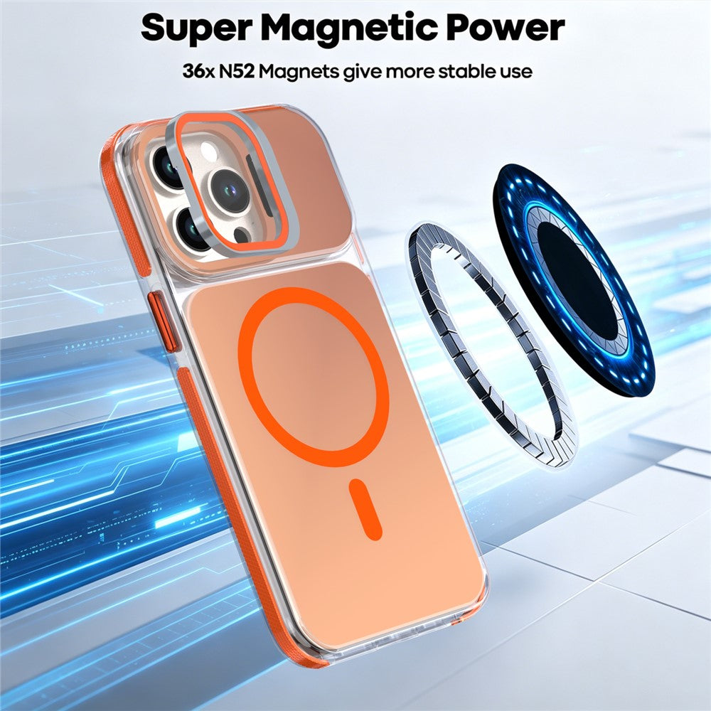 Til iPhone 15 Pro Max Magnetisk Cover Kamera Ramme Støtteben TPU Akryl Stødsikkert Telefoncover