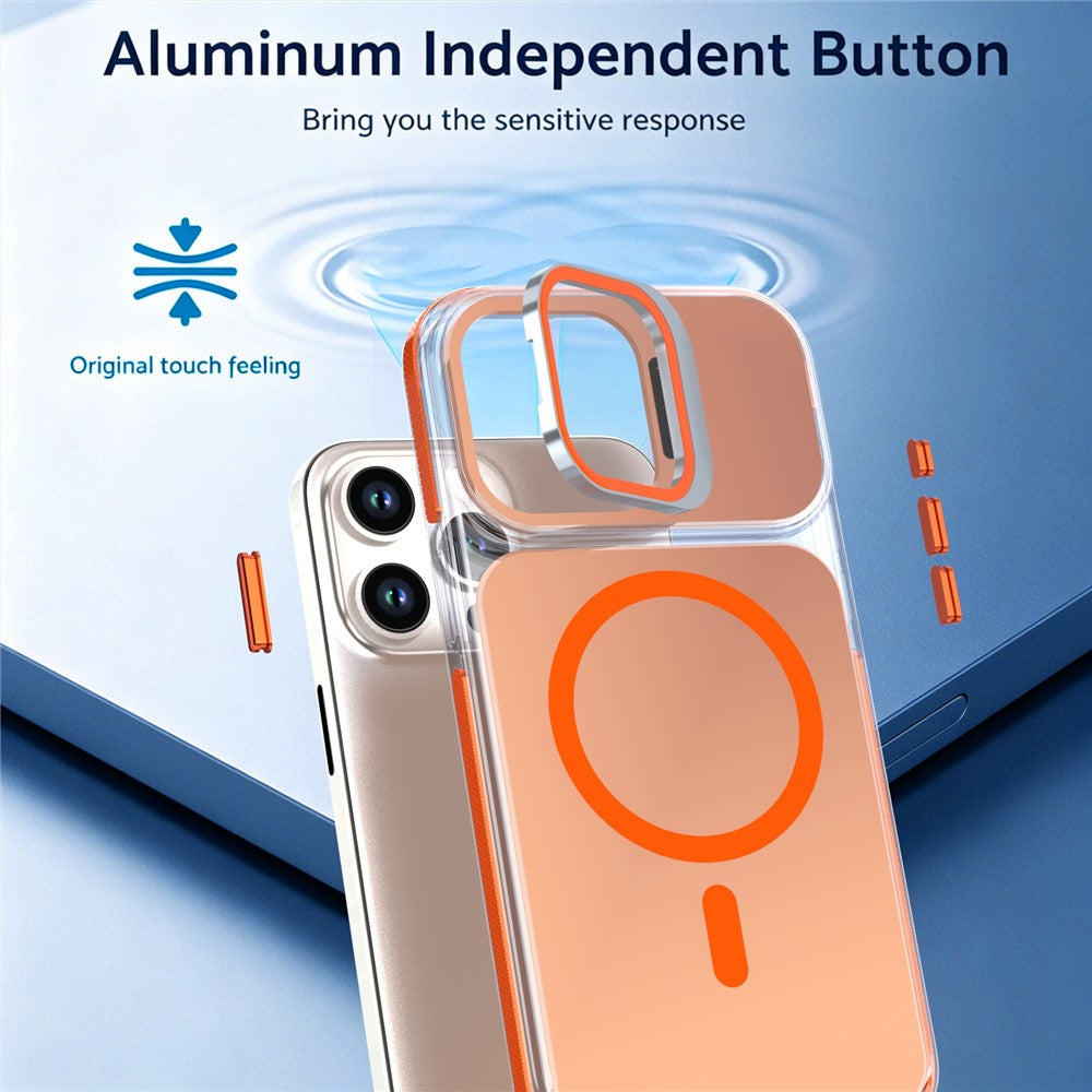 Til iPhone 15 Pro Max Magnetisk Cover Kamera Ramme Støtteben TPU Akryl Stødsikkert Telefoncover