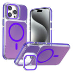 Til iPhone 15 Pro Max Magnetisk Cover Kamera Ramme Støtteben TPU Akryl Stødsikkert Telefoncover