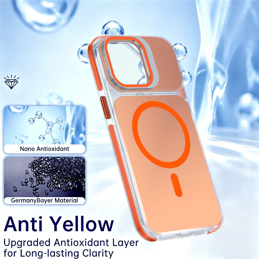 For iPhone 14 Pro Magnetic Case Camera Frame Kickstand TPU Acrylic Shockproof Phone Cover