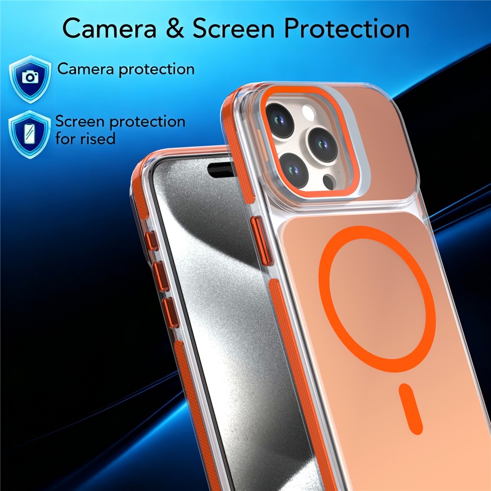 For iPhone 14 Pro Magnetic Case Camera Frame Kickstand TPU Acrylic Shockproof Phone Cover