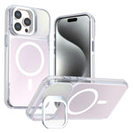 For iPhone 14 Pro Magnetic Case Camera Frame Kickstand TPU Acrylic Shockproof Phone Cover
